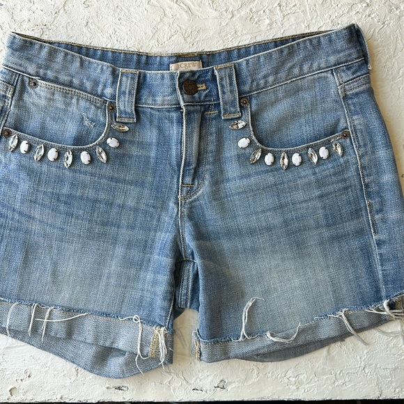 J. Crew Pants - JCrew Embellished denim shorts